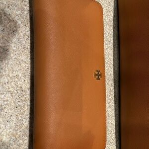 Tory Burch Camel Leather Wristlet